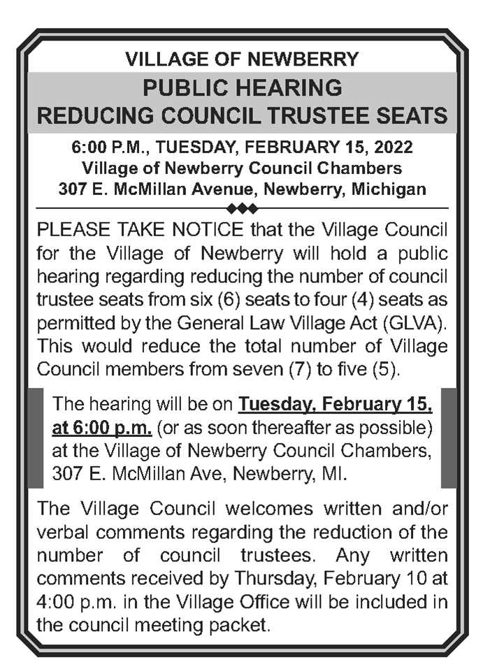 notice for council seats public hearing